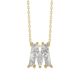 14K YELLOW GOLD 1 5/8CT FANCY CUT ALPHABET DIAMOND LADIES PENDANT WITH CHAIN
