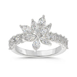 10K WHITE GOLD 1 3/4CT ROUND/MARQUISE/EMERALD/PEAR DIAMOND LADIES RING