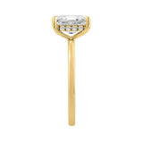 14K YELLOW GOLD 2.00CT ROUND/EMERALD DIAMOND LADIES RING (CENTER STONE EMERALD DIAMOND 2CT)