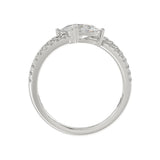 14K WHITE GOLD 1 1/2CT ROUND/PEAR DIAMOND LADIES RING (CENTER STONE PEAR DIAMOND 1CT)