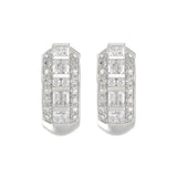 14K WHITE GOLD 1.00CT ROUND/PRINCESS/BAGUETTE DIAMOND LADIES EARRINGS