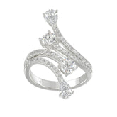14K WHITE GOLD 2.00CT ROUND/PEAR DIAMOND LADIES RING