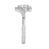 14K WHITE GOLD 3/8CT ROUND/PEAR DIAMOND LADIES RING (CENTER STONE PEAR DIAMOND 1/4CT)