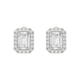 14K WHITE GOLD 2 1/3CT ROUND/EMERALD DIAMOND LADIES EARRINGS (CENTER STONE EMERALD DIAMOND 1CT)