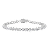 14K WHITE GOLD 9.00CT ROUND DIAMOND LADIES BRACELET