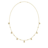 14K YELLOW GOLD 1.00CT ROUND/PEAR DIAMOND LADIES NECKLACE