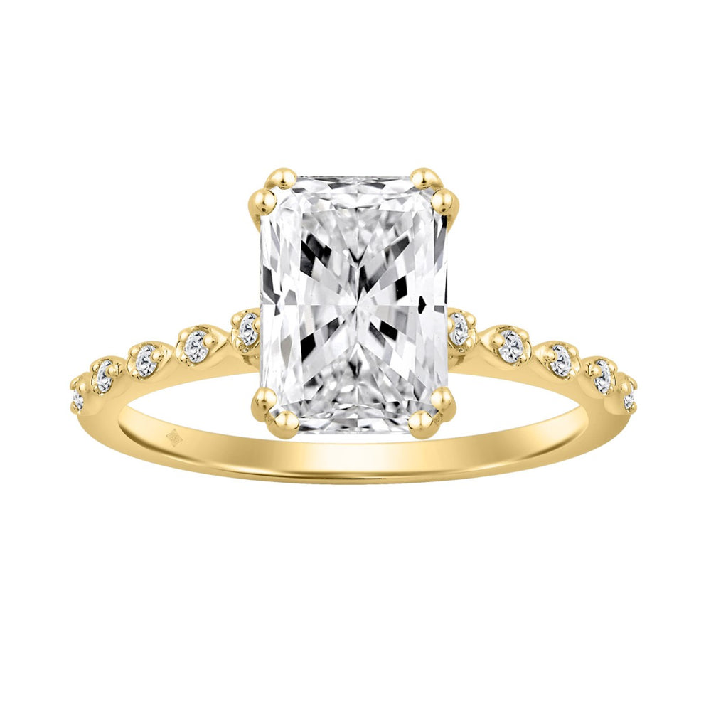 14K YELLOW GOLD 3.00CT ROUND/RADIANT DIAMOND LADIES RING (CENTER STONE RADIANT DIAMOND 3CT)