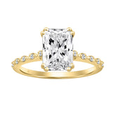 14K YELLOW GOLD 3.00CT ROUND/RADIANT DIAMOND LADIES RING (CENTER STONE RADIANT DIAMOND 3CT)