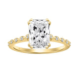 14K YELLOW GOLD 3.00CT ROUND/RADIANT DIAMOND LADIES RING (CENTER STONE RADIANT DIAMOND 3CT)
