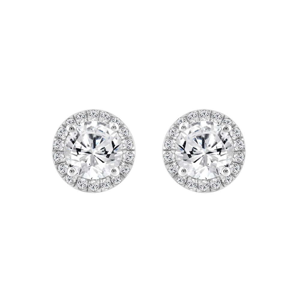 14K WHITE GOLD 2 1/4CT ROUND DIAMOND LADIES EARRINGS