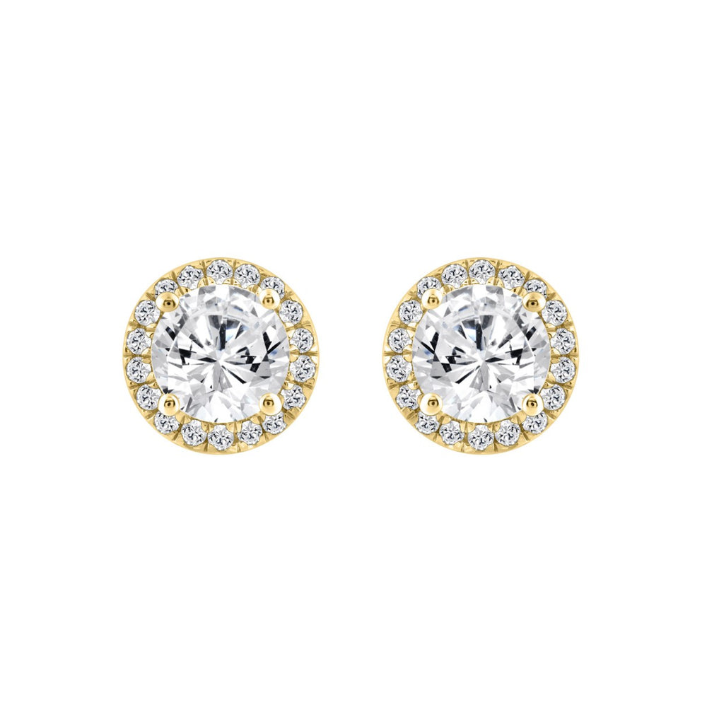 14K YELLOW GOLD 2 1/4CT ROUND DIAMOND LADIES EARRINGS