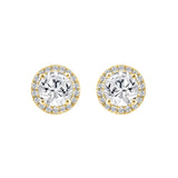 14K YELLOW GOLD 2 1/4CT ROUND DIAMOND LADIES EARRINGS