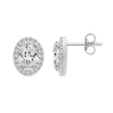 14K WHITE GOLD 2 1/4CT ROUND/OVAL DIAMOND LADIES EARRINGS