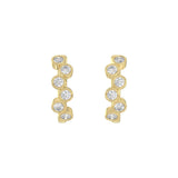 Elegant Ladies 10K Yellow Gold 3/4CT Round Lab Grown Diamond Fancy Hoop Earrings (Color F-G -Clarity VS1/VS2)