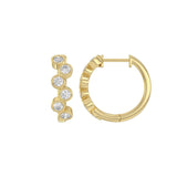 Elegant Ladies 10K Yellow Gold 3/4CT Round Lab Grown Diamond Fancy Hoop Earrings (Color F-G -Clarity VS1/VS2)