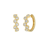 Elegant Ladies 10K Yellow Gold 3/4CT Round Lab Grown Diamond Fancy Hoop Earrings (Color F-G -Clarity VS1/VS2)