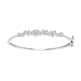 14K White Gold Ladies Fashion Bangle 1 3/4Ct Round Cut Diamonds (Color F-G -Clarity Vs1/Vs2)