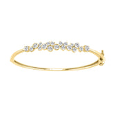 14K Yellow Gold Ladies Flexible Bangle 1 3/4CT Round Cut Diamonds (Color F-G -Clarity VS1/VS2)