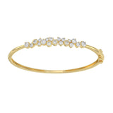 14K Yellow Gold Ladies Flexible Bangle 1 3/4CT Round Cut Diamonds (Color F-G -Clarity VS1/VS2)