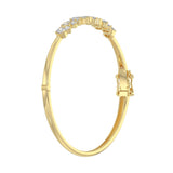 14K Yellow Gold Ladies Flexible Bangle 1 3/4CT Round Cut Diamonds (Color F-G -Clarity VS1/VS2)