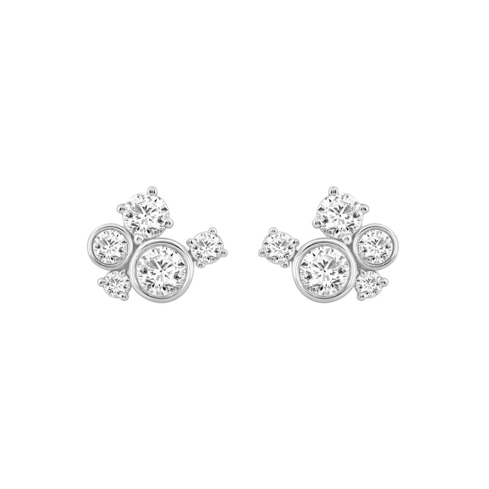 1.00Ct White Gold 10K Round Diamond Fashion Earrings For Women (Color F-G Clarity Vs1/Vs2)