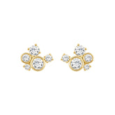 1.00CT Yellow Gold 10K Round Diamond Fashion Earrings for Women (Color F-G Clarity VS1/VS2)