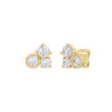 Classic 10K Yellow Gold Round Lab Grown Diamond Ladies Fashion Earring 3/4Ct (Color F-G -Clarity Vs1/Vs2)