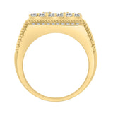 14K YELLOW GOLD 1 3/4CT ROUND DIAMOND MEN'S RING