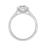 14K WHITE GOLD 1 1/2CT ROUND/PRINCESS DIAMOND LADIES BRIDAL RING (CENTER STONE PRINCESS DIAMOND 1CT)