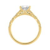 14K YELLOW GOLD 1 1/4CT ROUND/PRINCESS DIAMOND LADIES BRIDAL RING (CENTER STONE PRINCESS DIAMOND 1CT)