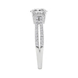 14K WHITE GOLD 1 1/2CT ROUND DIAMOND LADIES BRIDAL RING (CENTER STONE ROUND DIAMOND 1CT)