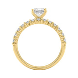 14K YELLOW GOLD 1 1/4CT ROUND/PRINCESS DIAMOND LADIES BRIDAL SET (CENTER STONE PRINCESS DIAMOND 3/4CT)