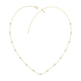 Luxury Round/Pearl Diamond Necklace 10K Yellow Gold 1/3CT Elegant Ladies Jewelry (Color F-G -Clarity VS1/VS2)