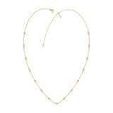 Luxury Round/Pearl Diamond Necklace 10K Yellow Gold 1/3CT Elegant Ladies Jewelry (Color F-G -Clarity VS1/VS2)