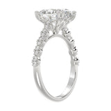Ladies 14K White Gold Ladies Elegance- Bridal Set 3 1/3CT Round & Oval Diamonds 3.00CT Oval Center stone (Color F-G Clarity VS1/VS2)