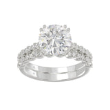 Ladies 14K White Gold Ladies Elegance- Bridal Set 3 1/3CT Round Diamond 3.00CT Round Center stone (Color F-G -Clarity VS1/VS2)