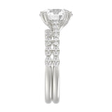 Ladies 14K White Gold Ladies Elegance- Bridal Set 3 1/3CT Round Diamond 3.00CT Round Center stone (Color F-G -Clarity VS1/VS2)