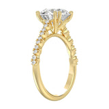 Ladies 14K Yellow Gold Ladies Elegance- Bridal Set 3 1/3CT Round Diamond 3.00CT Round Center stone (Color F-G -Clarity VS1/VS2)
