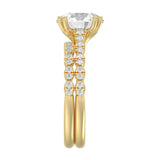 Ladies 14K Yellow Gold Ladies Elegance- Bridal Set 3 1/3CT Round Diamond 3.00CT Round Center stone (Color F-G -Clarity VS1/VS2)