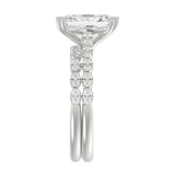 Ladies 14K White Gold Ladies Elegance- Bridal Set 3 1/3CT Round & Radiant Diamond 3.00CT Radiant Center stone (Color F-G -Clarity VS1/VS2)