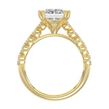Ladies 14K Yellow Gold Ladies Elegance- Bridal Set 3 1/3CT Round & Radiant Diamond 3.00CT Radiant Center stone (Color F-G -Clarity VS1/VS2)