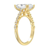 Ladies 14K Yellow Gold Ladies Elegance- Bridal Set 3 1/3CT Round & Radiant Diamond 3.00CT Radiant Center stone (Color F-G -Clarity VS1/VS2)