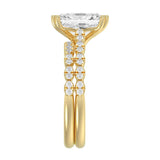 Ladies 14K Yellow Gold Ladies Elegance- Bridal Set 3 1/3CT Round & Radiant Diamond 3.00CT Radiant Center stone (Color F-G -Clarity VS1/VS2)