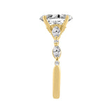 14K Yellow Gold Oval Diamond Ring 2 1/2CT With Round & Marquise Diamonds 2.00CT Oval Center stone (Color F-G Clarity VS1/VS2)