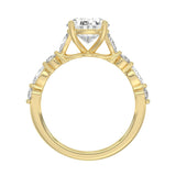 14K Yellow Gold Oval Diamond Fancy Engagement Ring for Ladies 2 1/2CT with Marquise & Round Diamond 2.00CT Oval Center stone (Color F-G -Clarity VS1/VS2)