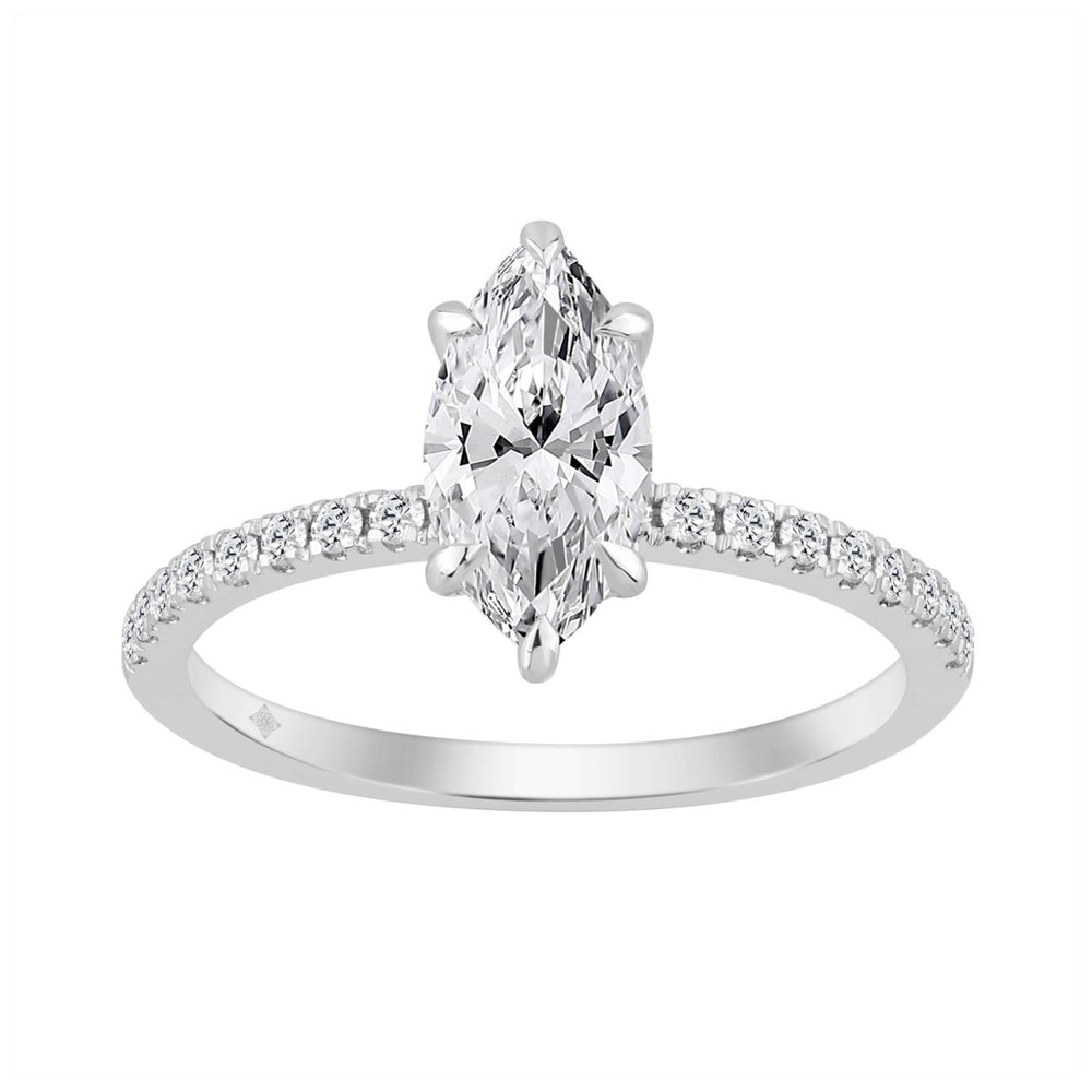 14K WHITE GOLD 1 1/4CT MARQUISE DIAMOND LADIES RING (CENTER STONE MARQUISE DIAMOND 1.00CT)