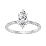 14K WHITE GOLD 1 1/4CT MARQUISE DIAMOND LADIES RING (CENTER STONE MARQUISE DIAMOND 1.00CT)