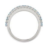 14K WHITE GOLD 2 1/4CT ROUND/OVAL DIAMOND LADIES BAND (CENTER STONE OVAL BLUE DIAMOND 1 5/8CT)