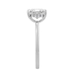 14K WHITE GOLD 1 5/8CT EMERALD/ROUND DIAMOND LADIES RING