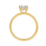 14K YELLOW GOLD 1 5/8CT EMERALD/ROUND DIAMOND LADIES RING